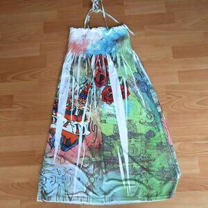 🎨 Y2K Abstract Artistic Unique Maxi Dress – Size S